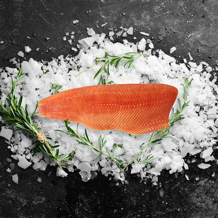 Frozen Tasmanian Atlantic Salmon Skin-off Fillet min. 500g/pc