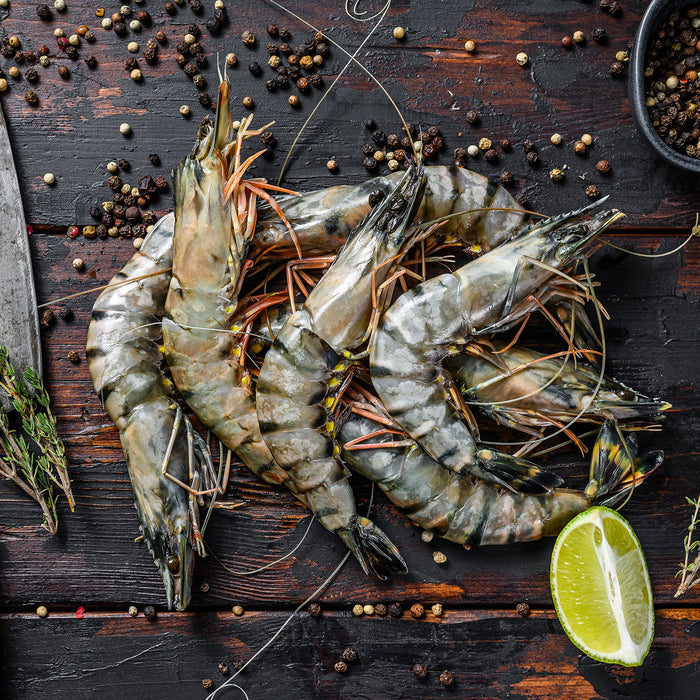 Extra Large QLD Black Tiger Prawns Raw U10/15 (Frozen) per kg