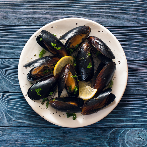 a serving of Australian Blue Mussels