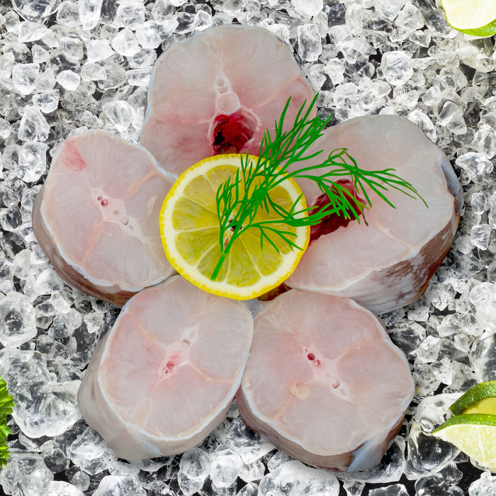 a serving of Fresh conger Eel Cutlets