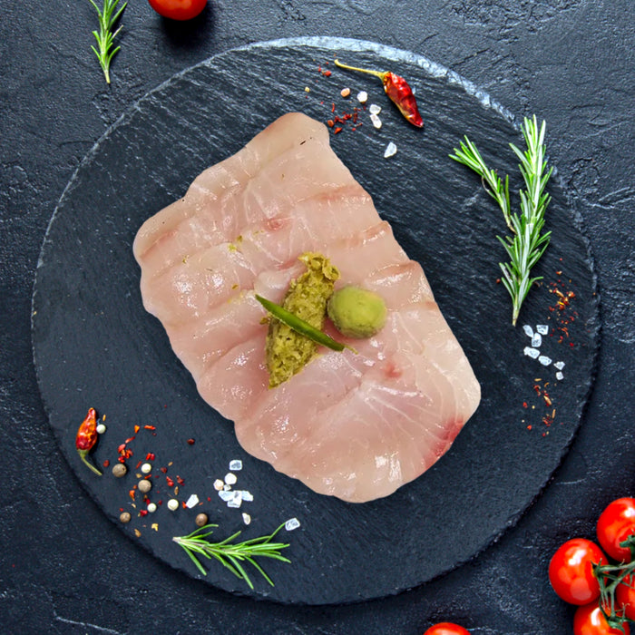 Coral Trout Sashimi on a plate