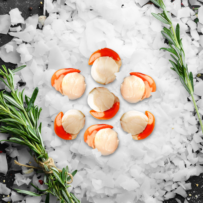 Jumbo Japanese Scallop Meat Roe-on per kg (Frozen)