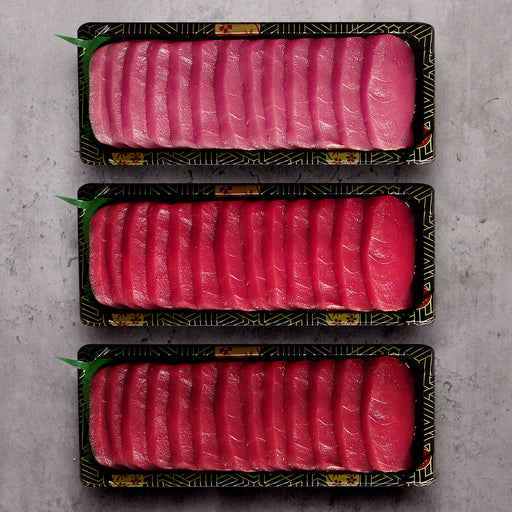 three trays of Australian Tuna Sashimi Combo