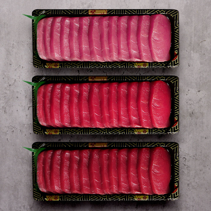 three trays of Australian Tuna Sashimi Combo