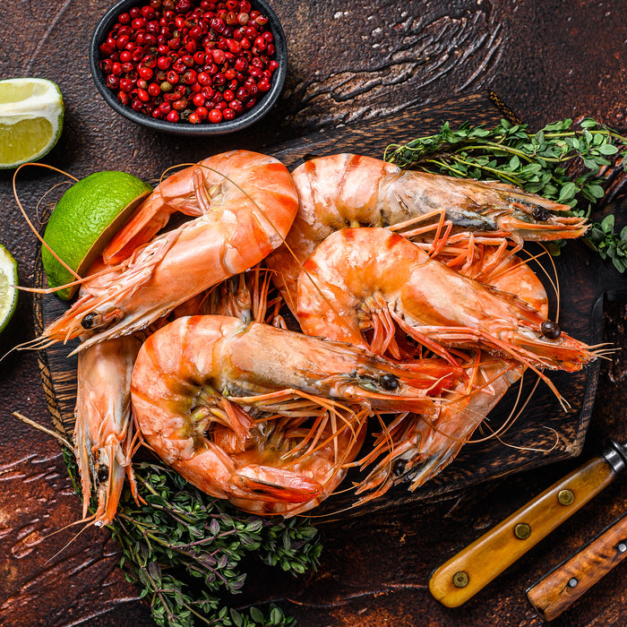 Jumbo U8 Cooked Australian Black Tiger Prawns (Frozen) per kg