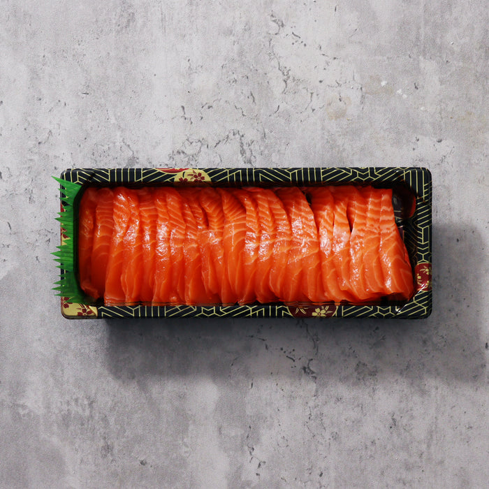 a sashimi tray of Ora King Salmon
