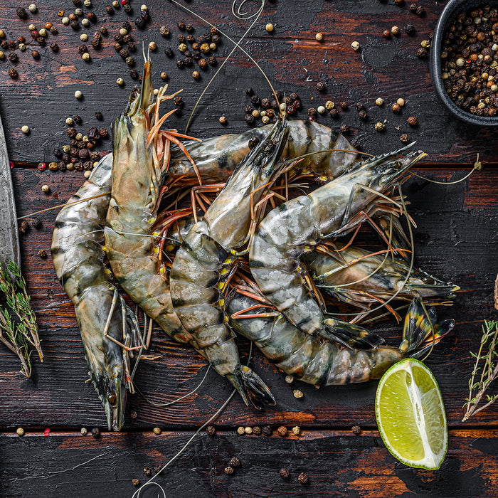 3kg Value Pack: Large Black Tiger Prawns Raw U10 (Frozen)