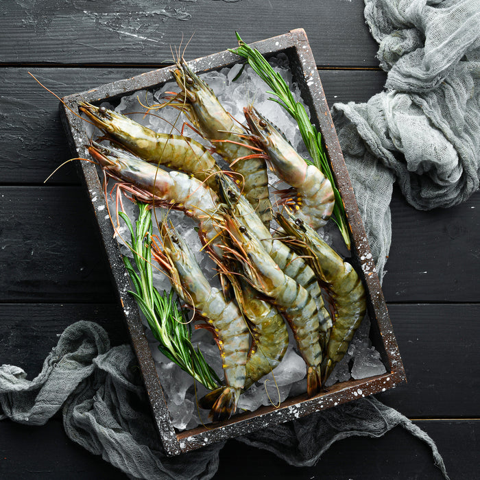 Extra Large QLD Black Tiger Prawns Raw U10/15 (Frozen) per kg