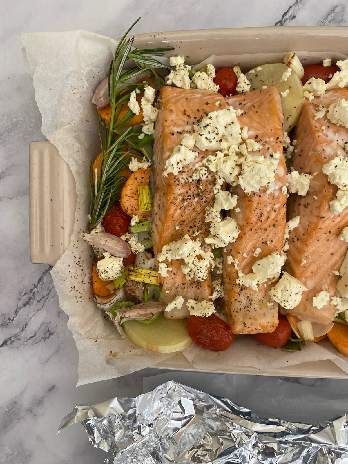 Phoodie's Greek Style Salmon Parcel | Recipes | FishMe! — fishme.com.au