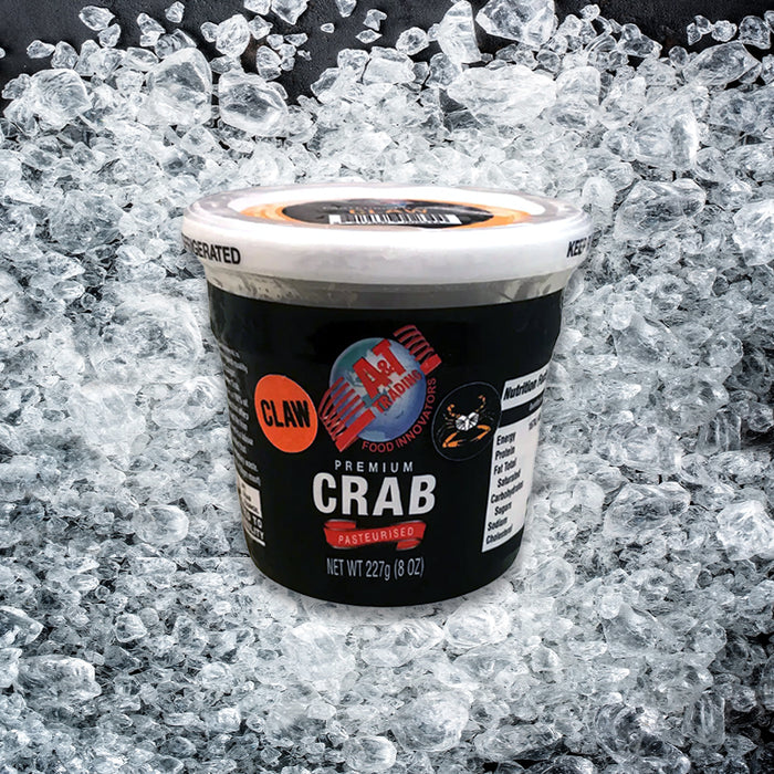 a tub of crab claw meat 