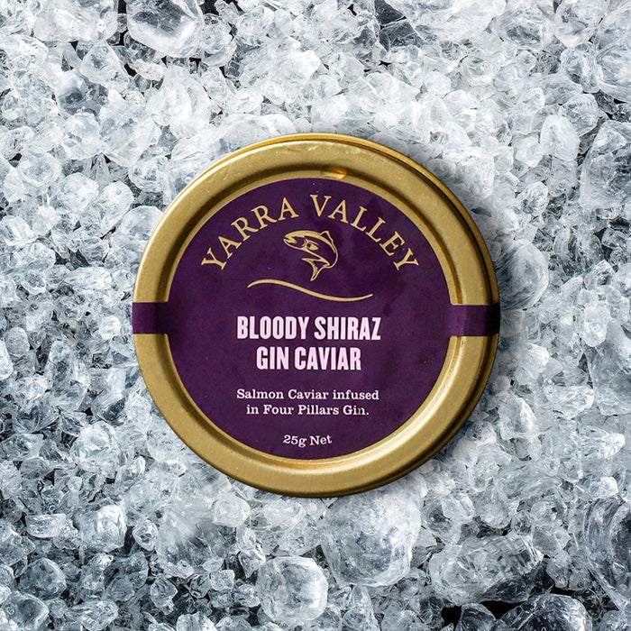 Bloody Shiraz Gin Caviar in a jar