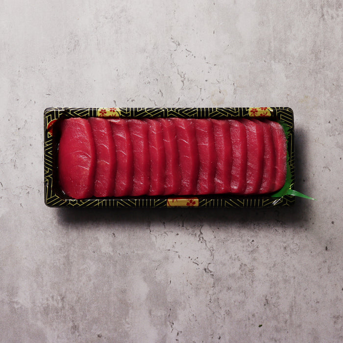 a tray of Australian Yellowfin Tuna Sashimi 